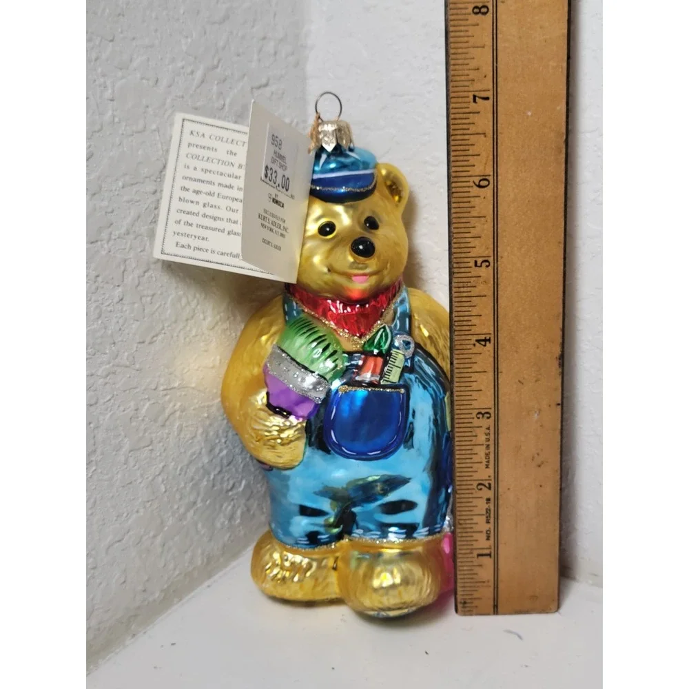 Kurt Adler Polonaise Bear Painter Ornament Komozja Blown Glass AP958 - READ
